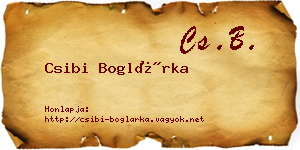 Csibi Boglárka névjegykártya